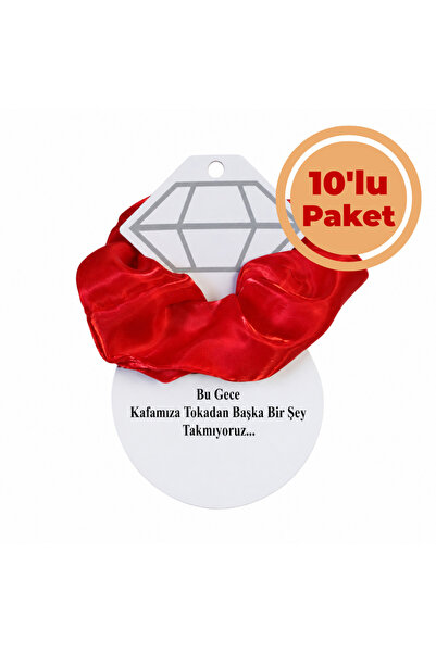 Renk İthalat Elastic de păr cu cataramă din satin, roșu, pachet de 10, Henna,...