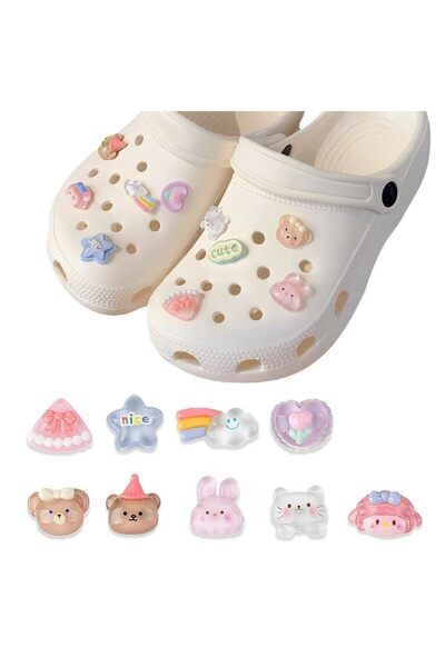 Generic Brand 10 x Charmuri pentru pantofi, decorațiuni amuzante cu desene an...