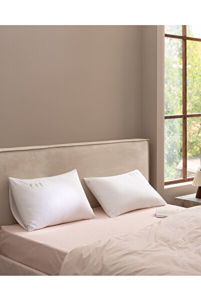Madame Coco Douceur 2-Pack 100% Cotton Embroidered Pillowcases - White