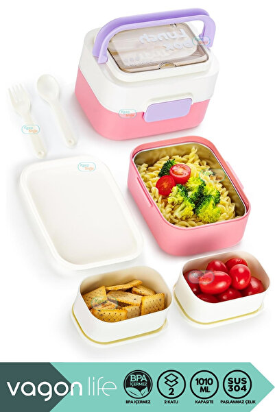 Vagonlife Bento 1010ml New Lunchbox Series, Double Color, Two Layers, One Ste...