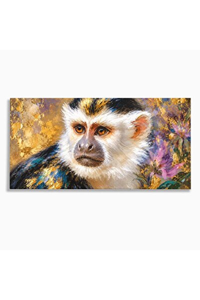 Luxcanva Tablou Canvas Maimuta Aurie 140x70 cm pe Sasiu Lemn Maimuta Portret ...