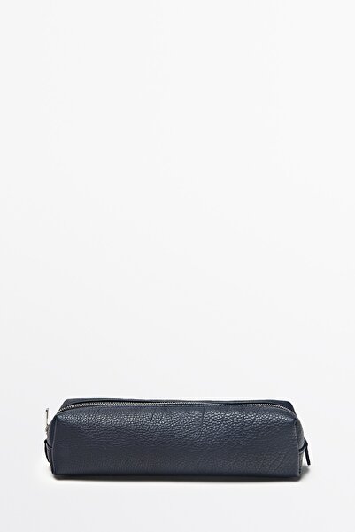 Massimo Dutti Napa deri fermuarlı kalemlik