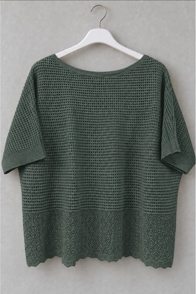 MARWARİ OTANTİK BUTİK Women's Openwork Knitwear Blouse / Sweater Oversize Standard Size
