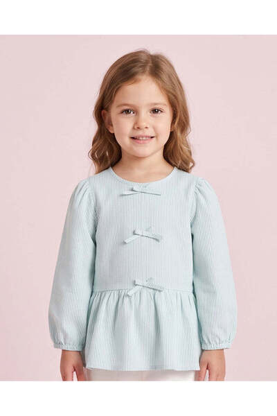 REDTAG Girls Mint Striped Blouse