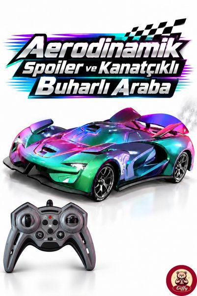 giffy Oyuncak Uzaktan Kumandalı Buharlı Araba Aerodinamik Spoiler ve Kanatçık...