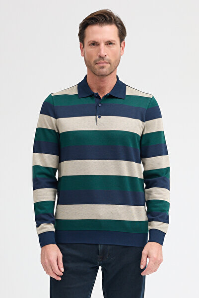 ENQUE Erkek Polo Yaka Uzun Kol Sweatshirt
