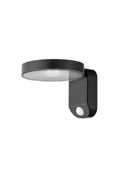 OEM Φωτιστικό Τοίχου Ηλιακό LED Στρογγυλό 9W Μαύρο με Αισθητήρα Κίνησης - Θερ...