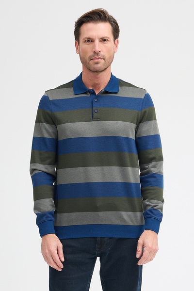 ENQUE Erkek Polo Yaka Uzun Kol Sweatshirt