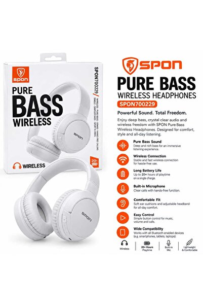 Generic سماعات رأس لاسلكية SPON Pure Bass — SPON700229