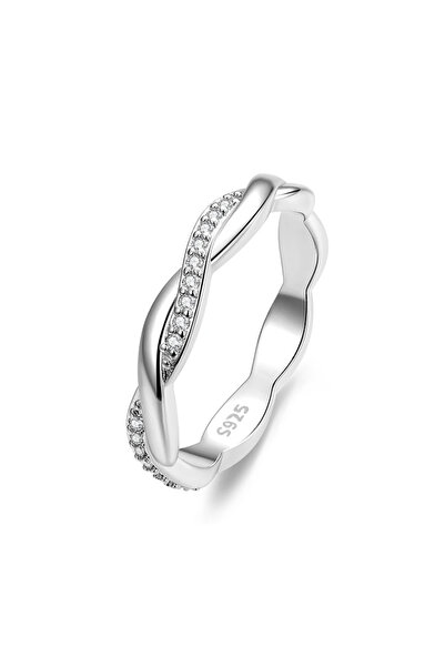 Generic Brand Inel Twisted Lines din argint mărimea 8