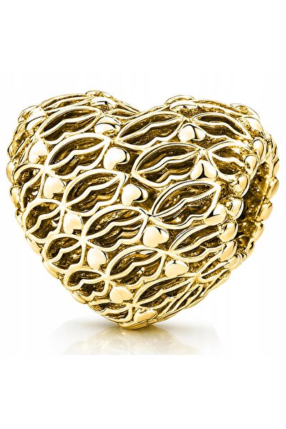 Larezo Charm Talisman, Inimă Și Buze Traforate, Auriu, Argint 925