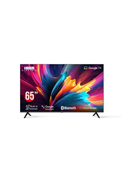 HAAM شاشة تلفزيون 65 بوصة، دقة 4K UHD، تلفزيون ذكي بنظام جوجل، موديل - HM65UH...