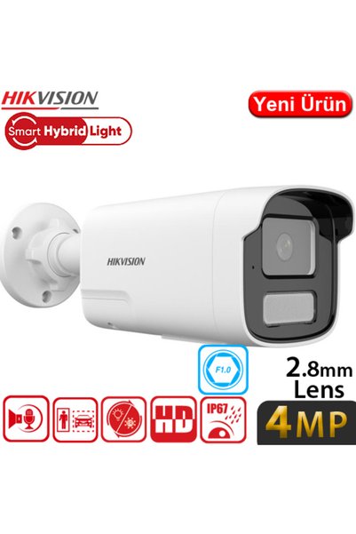 Hikvision (DS-2CD1T47G2H-LIUF/SL) 4MP 2.8mm AKILLI ÇİFT IŞIK ÇİFT YÖNLÜ KONUŞMA BULLET COLORVU KAMER