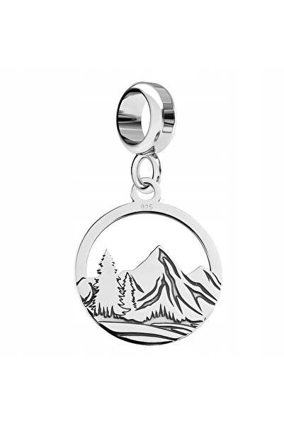 Larezo Charm Talisman, Peisaj Munți Și Copac, Argintiu, Argint 925, Antialergic