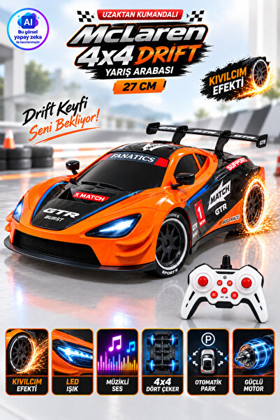 TRENDZONE Uzaktan Kumandalı McLaren 4x4 Drift Yarış Arabası 27cm – Kıvılcım E...