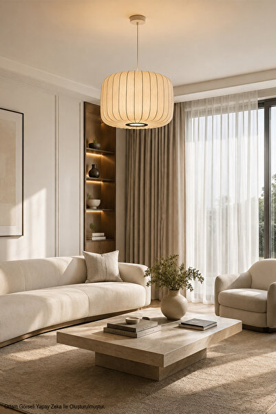 Modelight Mimoza İskandinav Modern Beyaz Silindir Sarkıt - Salon,Mutfak, Antr...