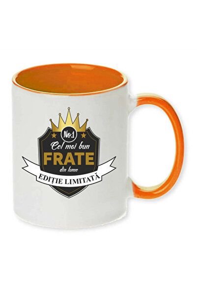 INOVATIX Personalized mug with orange handle "best brother", Inovatix®. 330ml