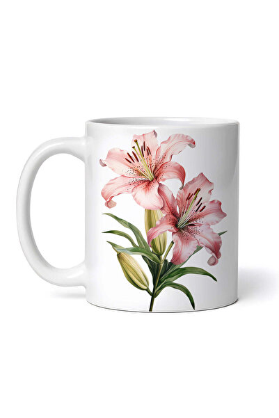 INOVATIX Personalized white mug, Twin Lilies, INOVATIX®. 330ml