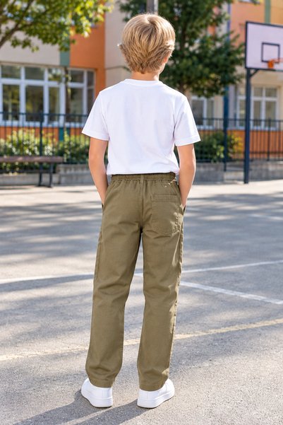Yalçınoğlu Kids Erkek Çocuk Pantolon Rahat Kalıp ( 1 Beden Büyük Almanız Önerilir ) Belden Bağlamalı Günlük Spor Pantolon 9-16 Yaş Çocuk Giyim