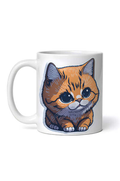 INOVATIX Personalized white mug, Big-eyed cat, INOVATIX®. 330ml