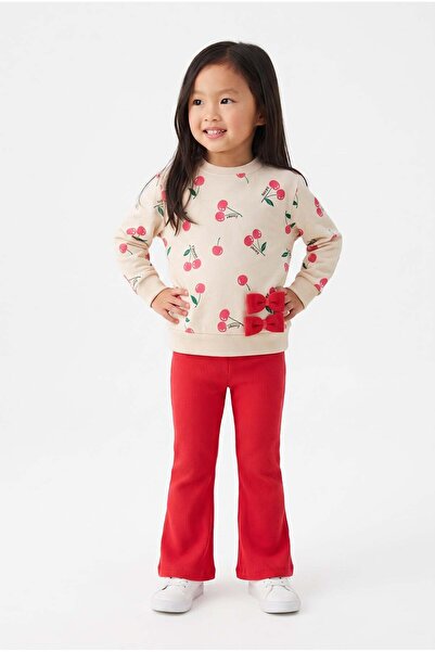 Minipomes Baby Girl Little Cherry Tracksuit Set Pink