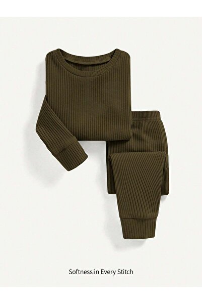 Sheya Set de pijamale, kaki - 9-12 luni