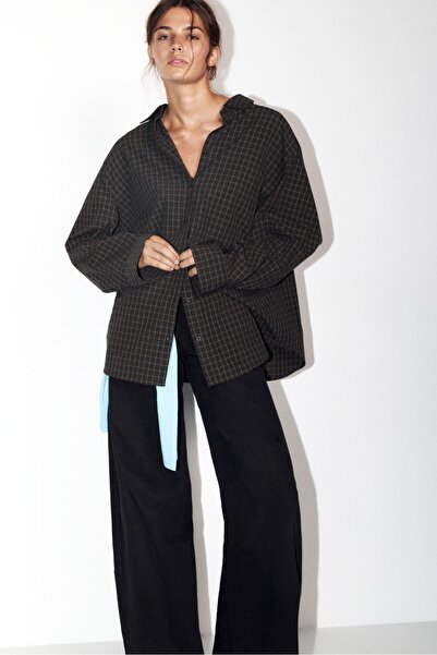 Pull & Bear Oversize kareli gömlek