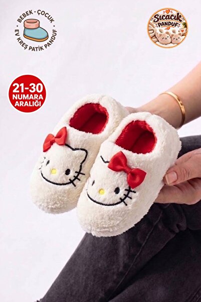 AlbiShoes 2'Li Paket Kız Çocuk Panduf Ev Patiği Pamuk Astarlı Figürlü Ev Okul Kreş Panduf Ayakkabı
