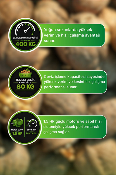 BURKON MAKINE Burkon 190 Litre Rendeli Sabit Devirli Ceviz Soyma Makinesi 2026 Üretim