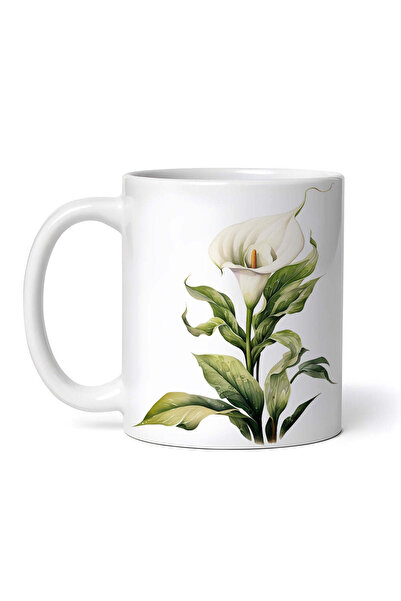 INOVATIX Personalized white mug, Double white lily, INOVATIX®. 330ml