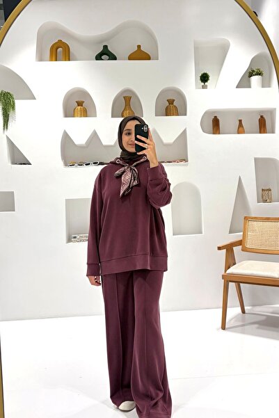 Gülşah collection Εθνικό Σετ με Κουκούλα και Αξεσουάρ Φουλάρι - Βουργουνδί