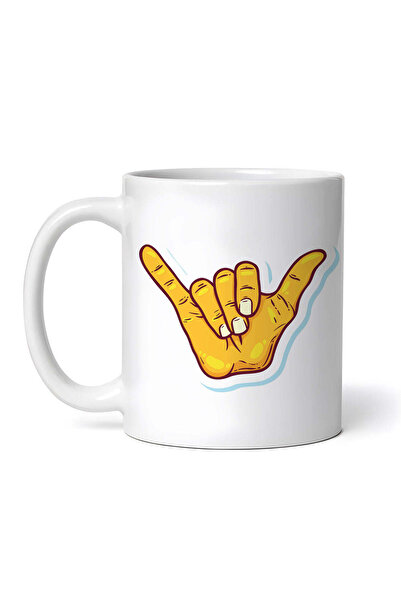 INOVATIX Personalized White Mug, Shaka Sign Emoji Stay Free, Inovatix®. 330ml