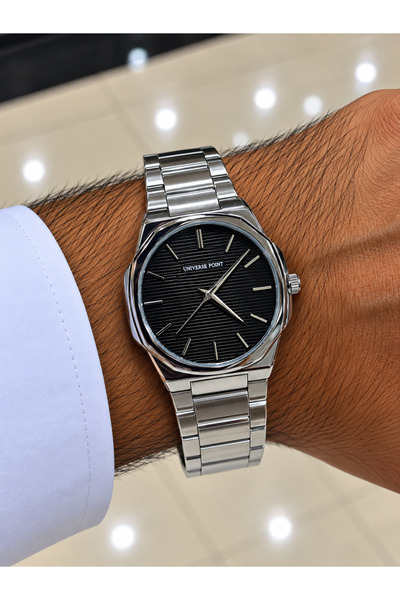 Generic Brand ساعة Universe Point السوداء الكلاسيكية LOOSTER TIME