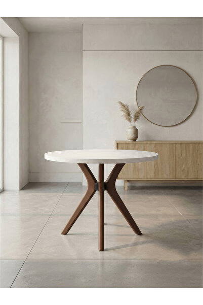 Gazzini Furniture Haven Yuvarlak İskandinav Mutfak Masası 110x110