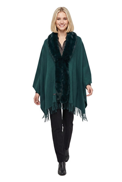 DACSHOP Eșarfă verde de damă, stil poncho