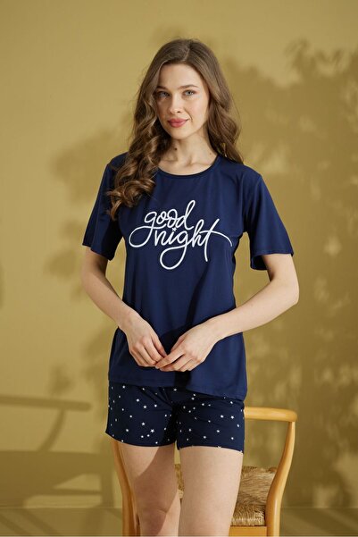 SEAMLIFE HOMEWEAR Silky Textured Short Sleeve Shorts Pajama Set