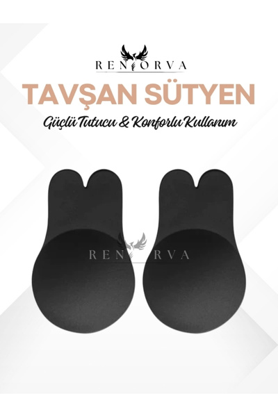 Görünmez Sırtı Açık Elbise Uyumlu Dikişsiz Tavşan Kulak Tasarımlı Push-Up Sütyen