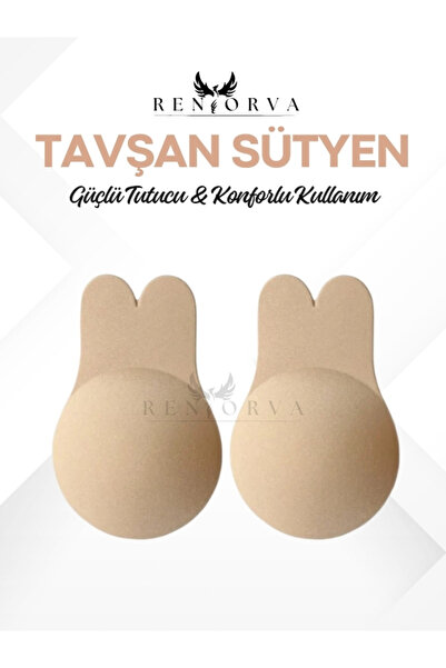 Görünmez Sırtı Açık Elbise Uyumlu Dikişsiz Tavşan Kulak Tasarımlı Push-Up Sütyen