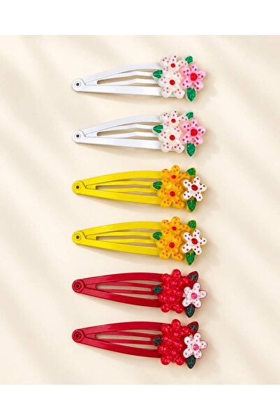 İnDerin Girl's 6-Piece Figured Snap Buckle Set Children's Hair Clips