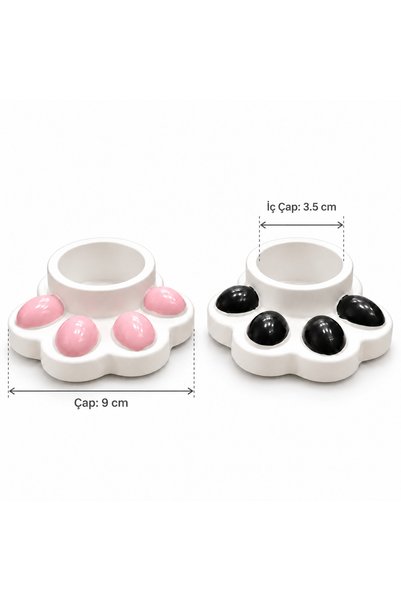 Grimsi Dekoratif Pati 2li Tealight Mumluk Seti Pembe & Siyah Dekoratif Mumluk