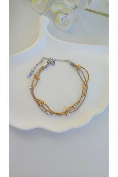 Zümrüt 3-Piece Dorika 3 Color Stainless Steel Dorika Bracelet