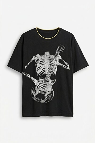 Köstebek Tricou Unisex cu Schelet Gotic Chitarist