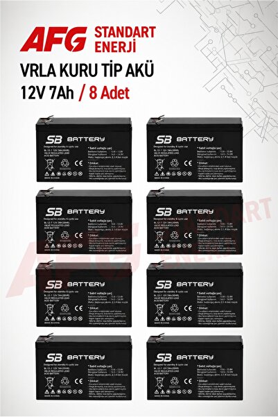 SB BATTERY 8 ADET 12V 7AH BAKIMSIZ KURU AKÜ