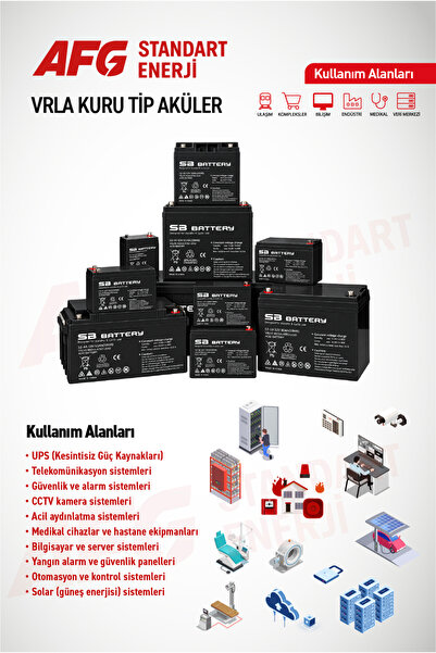 SB BATTERY 8 ADET 12V 7AH BAKIMSIZ KURU AKÜ