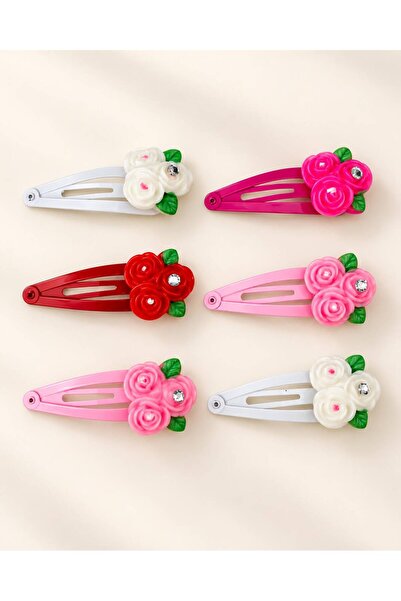 İnDerin Girl's 6-Piece Figured Snap Buckle Set Children's Hair Clips