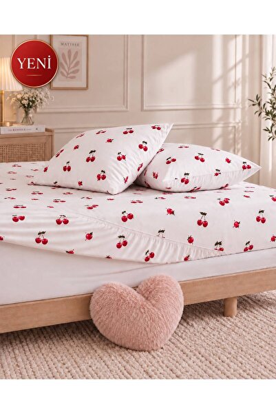 Sheri Home Lastikli Çarşaf Seti %100 Pamuk Yumuşak Dokulu-Kaymaz Tam Geçmeli ...
