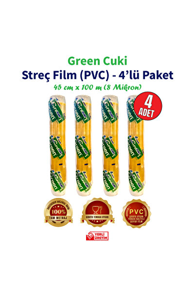 Streç Film "PVC" 8mic. 45 cm. x 100m.(4'lü Kutu)