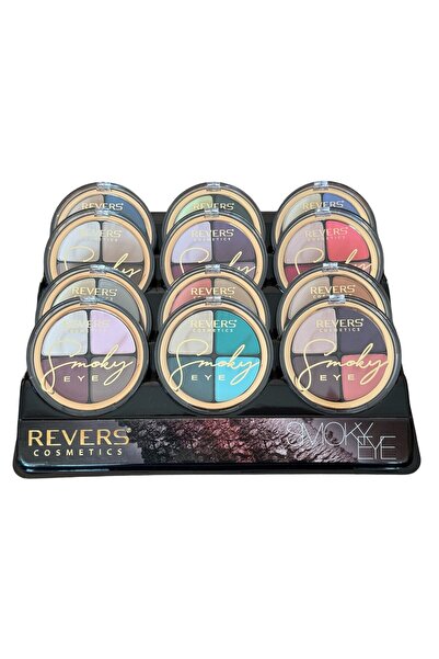 Revers Σετ σκιών ματιών Smoky Eye 12 τεμαχίων, Revers, Σετ 1, ματ αποχρώσεις