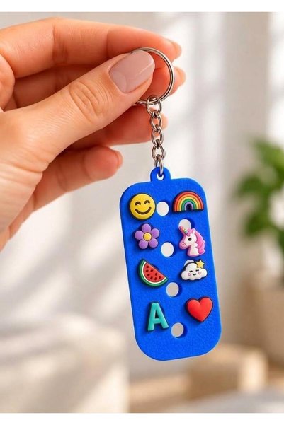 YLDZ Pink and Blue Special Design Keychain Set of 2 Perforated Model Bag Ornament Gift Accessory
