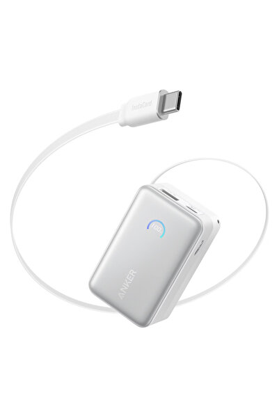 Anker Εξωτερικός φορητός φορτιστής Nano 10.000 mAh, 45W, με ανασυρόμενο καλώδ...